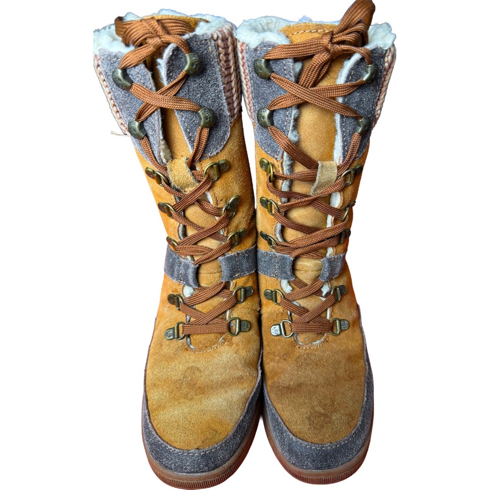 Bear Paw‎ Women's Size 7 Suede Leather Shearling Lamb Fur Winter Boots Mukluks